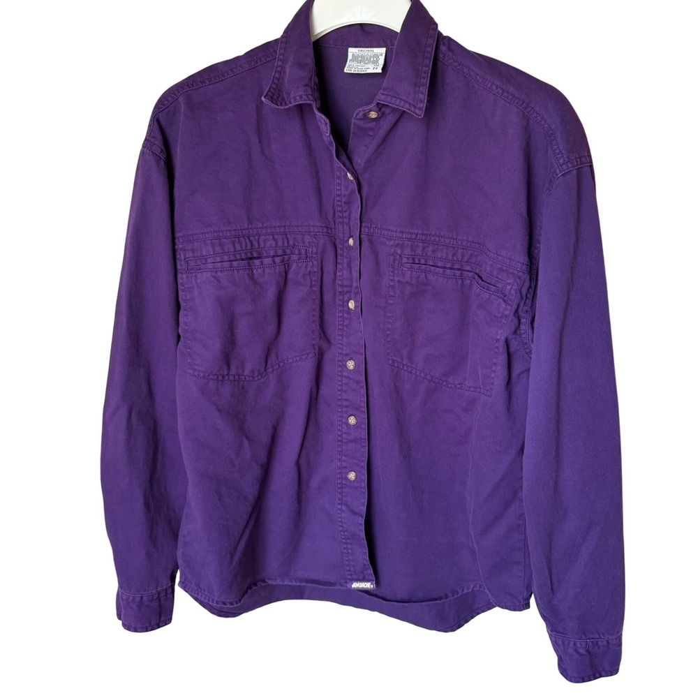 Vintage 90s Jordache Purple Cotton Button Down Shirt Long Sleeve. M